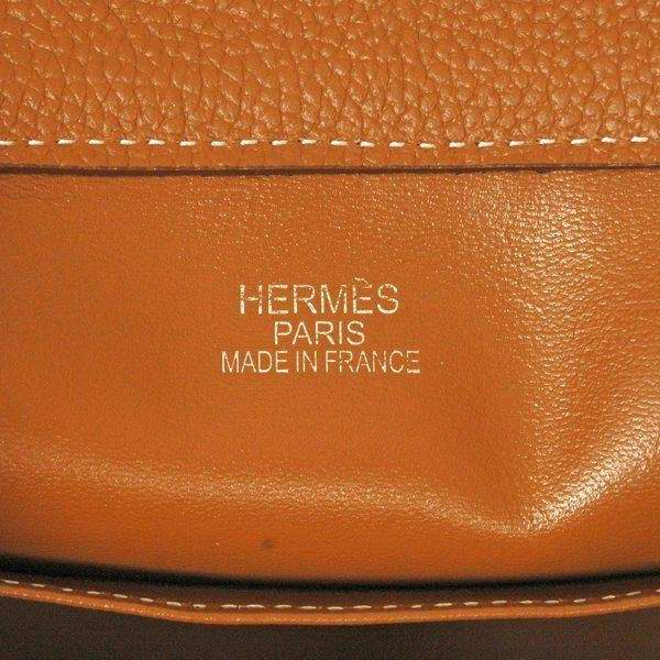 Best Hermes Large Leather H Handbag Light Coffee 6058